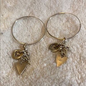 Sterling Silver hoops with charms